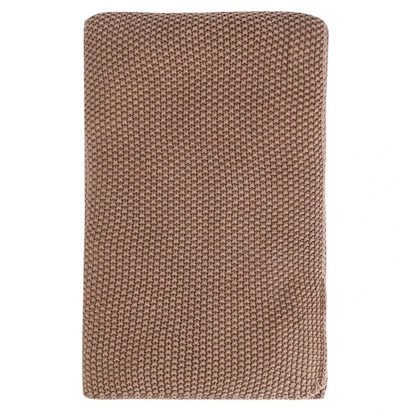 Плед Tkano Essential из стираного 100% хлопка, мокко (130x180 см)