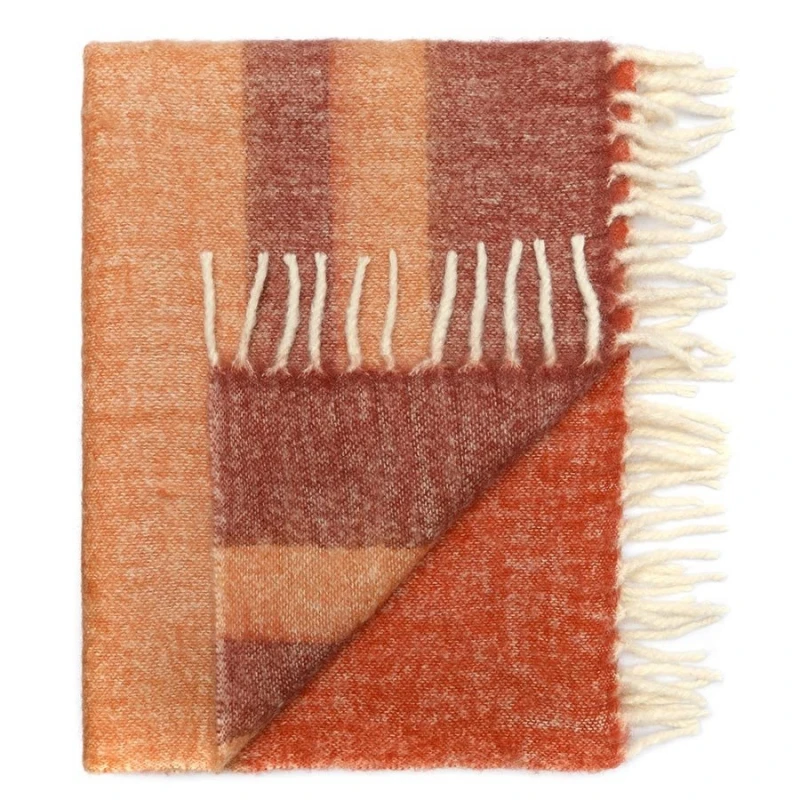 Плед мохеровый Tkano Trendy Ruffles Over Horizon, терракотовый (130x180 см)