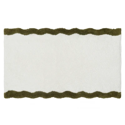 Коврик для ванной Tkano Trendy Ruffles с оливковым кантом (50x80 см)