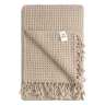 Плед Tkano Essential из шерсти, бежево-серый (130x180 см)